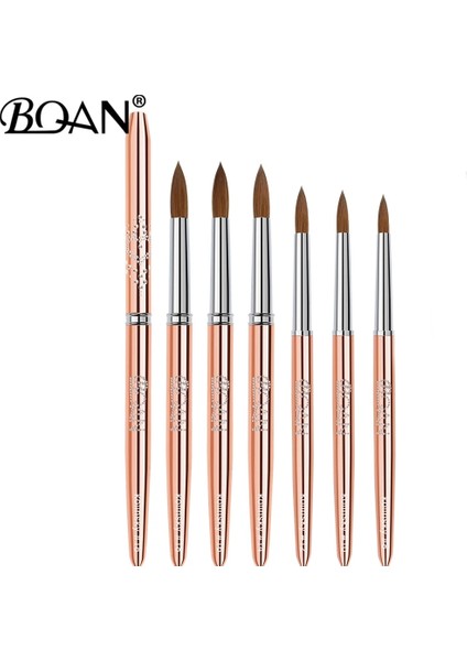 Boyut 2 Bqan Rose Gold Kolinsky Akrilik Tırnak Fırçası Seti 3D Saf El Yapımı Tırnak Fırçaları Akrilik Uygulama Profesyonel Tırnak Resim Fırçası (Yurt Dışından) fiyatları