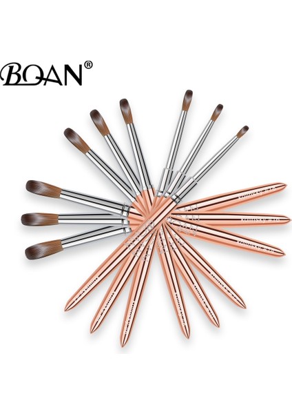 Boyut 2 Bqan Rose Gold Kolinsky Akrilik Tırnak Fırçası Seti 3D Saf El Yapımı Tırnak Fırçaları Akrilik Uygulama Profesyonel Tırnak Resim Fırçası (Yurt Dışından) indirimleri