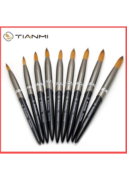 Kıvrımlı-14 Tıanmı Kolinsky Saç Tırnak Fırçası Metal Siyah Saplı Tırnak Fırçaları Salon Manikür Uygulaması Için Yuvarlak Kıvrımlı Şekil Tırnak Fırçası (Yurt Dışından) fırsatları