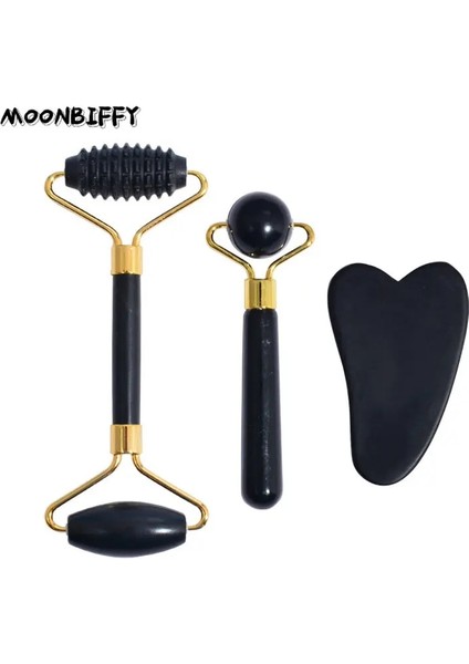 Bir Obsidyen Yeşim Rulo Masaj Guaj Kazıyıcı Yüz Yüz Cilt Bakımı Araçları Doğal Vücut Sırt Güzellik Kaldırma Masaj Silindirleri (Yurt Dışından) fiyatları