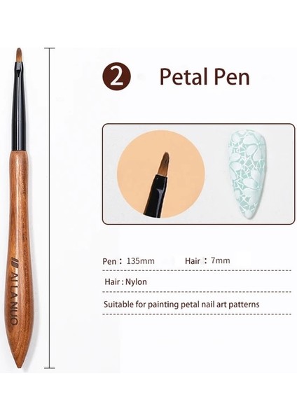 MS10 Akrilik Fransız Şerit Tırnak Sanat Astar Fırçası 3D Manikür Ultra-Ince Çizgi Cetvel Kalemi Uv Jel Fırçalar Gravür Boyama Araçları (Yurt Dışından)