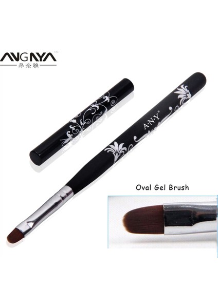 Tırnak Izgara Fırçası Angnya Tırnak Sanat Uv Jel Fırçası 4 #6 #8 #10 #/oval Naylon Saç Çiçek Baskı Tasarım Ahşap Saplı Metal Kapak Tek Parça A005 (Yurt Dışından) fiyatları