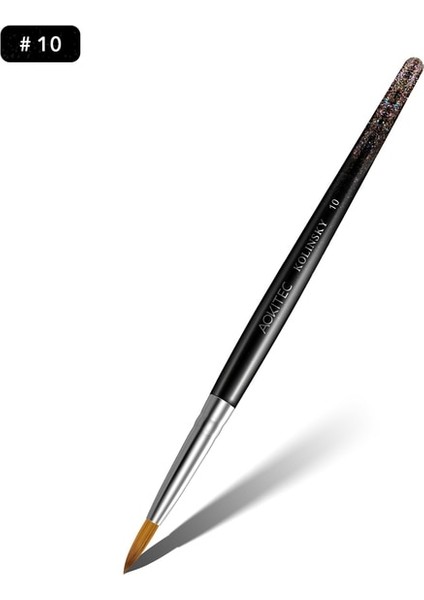 6810 Aokitec Akrilik Tırnak Fırçası Kolinsky Saç Akrilik Beyaz Girdap Mavi Saplı Pembe Yüksük Yuvarlak Şekilli (Yurt Dışından)