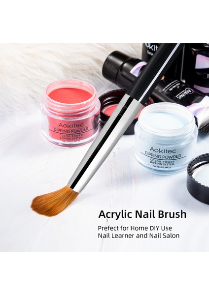 6810 Aokitec Akrilik Tırnak Fırçası Kolinsky Saç Akrilik Beyaz Girdap Mavi Saplı Pembe Yüksük Yuvarlak Şekilli (Yurt Dışından) indirimleri