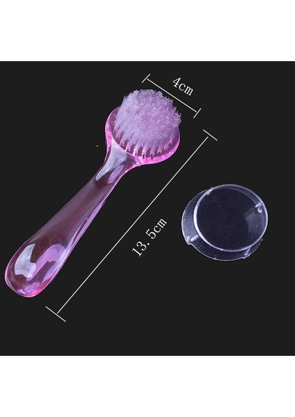 Şeffaf 1 Adet Profesyonel Yuvarlak Kafa Saplı Tırnak Fırçası Tırnak Toz Temizleme Aracı Pembe Şeffaf Yumuşak Saç Kapaklı Tırnak Güzellik (Yurt Dışından) fiyatları