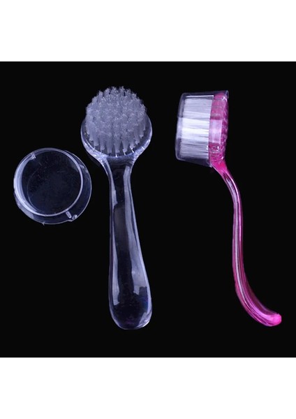 Şeffaf 1 Adet Profesyonel Yuvarlak Kafa Saplı Tırnak Fırçası Tırnak Toz Temizleme Aracı Pembe Şeffaf Yumuşak Saç Kapaklı Tırnak Güzellik (Yurt Dışından) modelleri