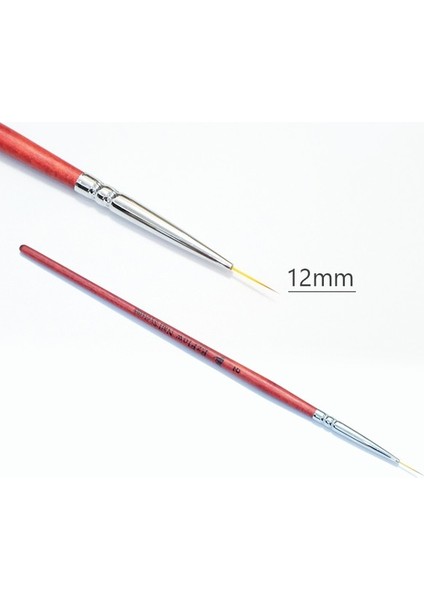 1 Adet 12MM Kalem 5 Adet Tırnak Sanat Fırçaları Ahşap Astar Çizim Fransız Şerit Boyama Fırçası Manikür Tırnak Aksesuarı ve Aracı (6/9/12/18/24MM) (Yurt Dışından)