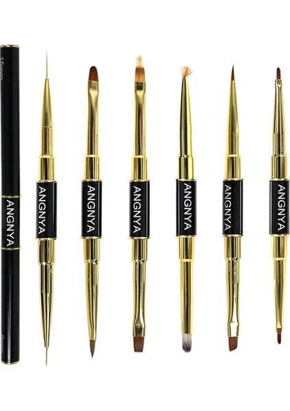 Izgara Fırça ve Petal Angnya Çift Başlı Nail Art Akrilik Fırça Tırnak Uv Jel Uzatma Oluşturucu Çizim Kalem Fırçalar Fan Oyma Manikür Ipuçları Araçları (Yurt Dışından) modelleri