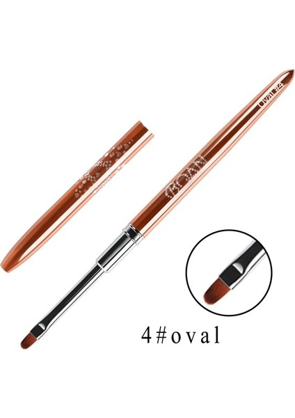 Boyut 4 Bqan Tırnak Fırçası Tırnak Sanat Uv Jel Lehçe Boyama Fırça Boyutu 4 #6 #8 #10 # Oval Naylon Kafa Siyah Ahşap Saplı Manikür Dıy Aracı (Yurt Dışından)