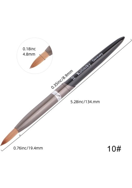 Round-10 Tıanmı Kolinsky Akrilik Tırnak Fırçası Yuvarlak Siyah Uv Jel Lehçe Tırnak Resim Fırçası Uzatma Oluşturucu Kalem Çizim Fırçaları Boyutu 8-24 (Yurt Dışından)