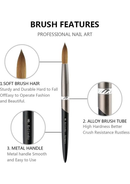 Round-10 Tıanmı Kolinsky Akrilik Tırnak Fırçası Yuvarlak Siyah Uv Jel Lehçe Tırnak Resim Fırçası Uzatma Oluşturucu Kalem Çizim Fırçaları Boyutu 8-24 (Yurt Dışından) indirimleri