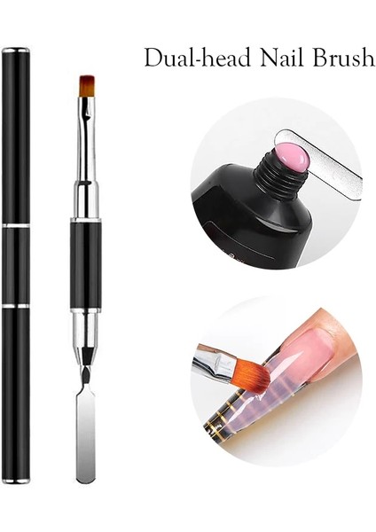 M07100 1 Adet Çift Uçlu Tırnak Sanat Fırçaları Akrilik Uv Jel Uzatma Oluşturucu Çiçek Boyama Kalem Fırça Sökücü Spatula Sopa Manikür Araçları (Yurt Dışından) fiyatları