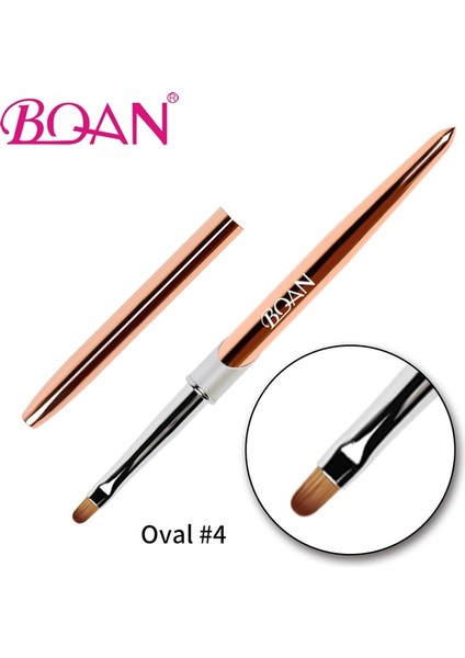 Boyut 4 Bqan Tırnak Fırçası Tırnak Sanat Uv Jel Lehçe Boyama Fırça Boyutu 4 #6 #8 #10 # Oval Naylon Kafa Siyah Ahşap Saplı Manikür Dıy Aracı (Yurt Dışından)