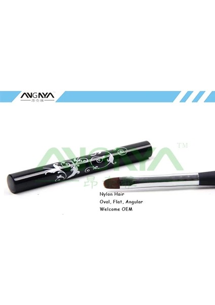 Tırnak Izgara Fırçası Angnya Tırnak Sanat Uv Jel Fırçası 4 #6 #8 #10 #/oval Naylon Saç Çiçek Baskı Tasarım Ahşap Saplı Metal Kapak Tek Parça A005 (Yurt Dışından) fırsatları