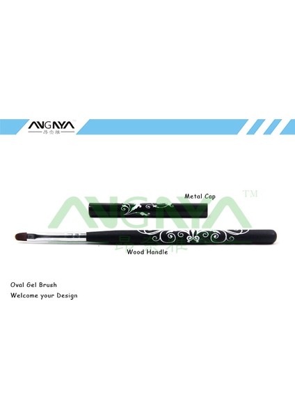 Tırnak Izgara Fırçası Angnya Tırnak Sanat Uv Jel Fırçası 4 #6 #8 #10 #/oval Naylon Saç Çiçek Baskı Tasarım Ahşap Saplı Metal Kapak Tek Parça A005 (Yurt Dışından) indirimleri