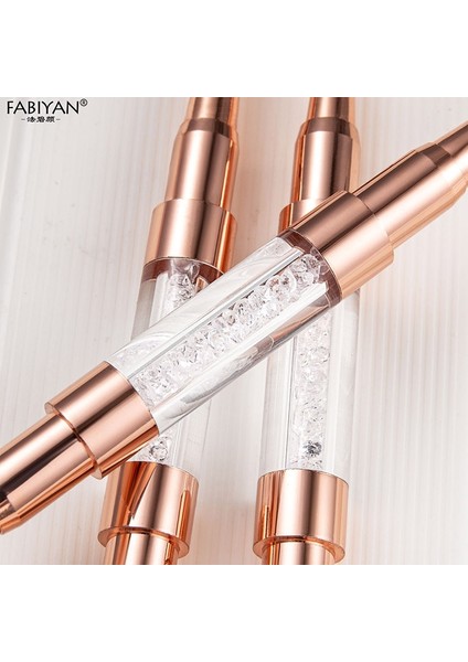 Siyah 04 Gül Altın Çift Kafa 5/7/9/12/15/20MM Nail Art Liner Fırça Tırnak Hatları Çizim Boyama Çiçek Kalem Rhinestones Kolu (Yurt Dışından) fırsatları