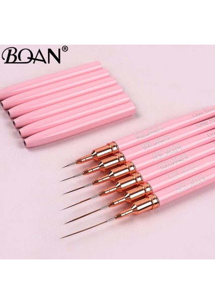 Pembe 5mm Bqan Profesyonel Tırnak Sanat Gömlekleri Çizgi Fırçaları Aracı Pembe Metal Kol Çizim Detay Boyama Karıştırma Astar Tırnak Fırçası (Yurt Dışından) fırsatları