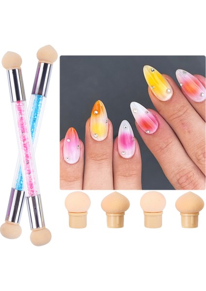 2 Adet Sünger Çift Kafa Sünger Kalem Degrade Tırnak Resim Fırçası Airbrush Araçları Jel Lehçe Ombre Tasarım Manikür Tırnak Malzemeleri Için Fırçalar NT945 (Yurt Dışından) fırsatları