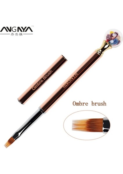 Gül Altın Çiçek Ombre Tırnak Fırçası Tırnak Sanat Boyama Kalem Fırça Degrade Uv Jel Fırça Çivi Için Kristal Akrilik Tırnak Çizim Kalemi Manikür Için 1 Adet (Yurt Dışından)