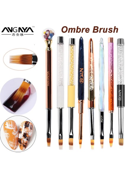 Gül Altın Çiçek Ombre Tırnak Fırçası Tırnak Sanat Boyama Kalem Fırça Degrade Uv Jel Fırça Çivi Için Kristal Akrilik Tırnak Çizim Kalemi Manikür Için 1 Adet (Yurt Dışından) fiyatları