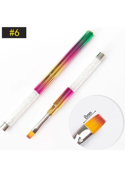 Desen 6 Tırnak Resim Fırçası Akrilik Profesyonel Akrilik Tırnak Fırçaları Çiçek Boyama Astar Çizim Tırnak Dekorasyon Fırçaları (Yurt Dışından)