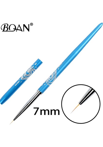 7mm Bqan 5/7/11MM Mavi Nail Art Şerit Çizgileri Astar Boyama Kedi Göz Fırçası Akrilik Uv Jel Uzatma Oluşturucu Çizim Kolu Kalem (Yurt Dışından)