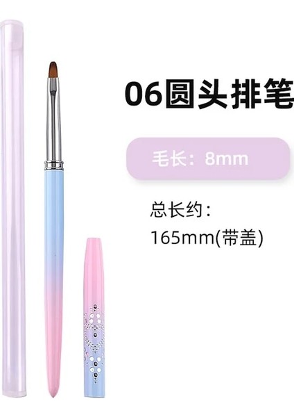 06 8mm 1 Adet 15 Boyutu Tırnak Resim Fırçası Fransız Resim Fırçası Çiçek Tasarım Akrilik Çizgi Cetvel Kalemi Tırnak Polygel Fırça Dıy Manikür Aracı (Yurt Dışından)