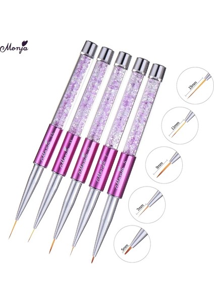 14MM Mavi Monja 5/7/9/11/15MM Nail Art Rhinestone Akrilik Astar Fırça Fransız Çizgileri Çizgili Çiçek Izgara Boyama Cetvel Kalemi Manikür Araçları (Yurt Dışından) modelleri