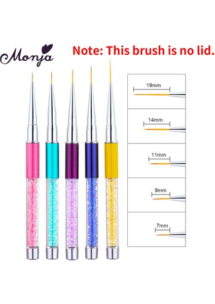 14MM Mavi Monja 5/7/9/11/15MM Nail Art Rhinestone Akrilik Astar Fırça Fransız Çizgileri Çizgili Çiçek Izgara Boyama Cetvel Kalemi Manikür Araçları (Yurt Dışından) fırsatları