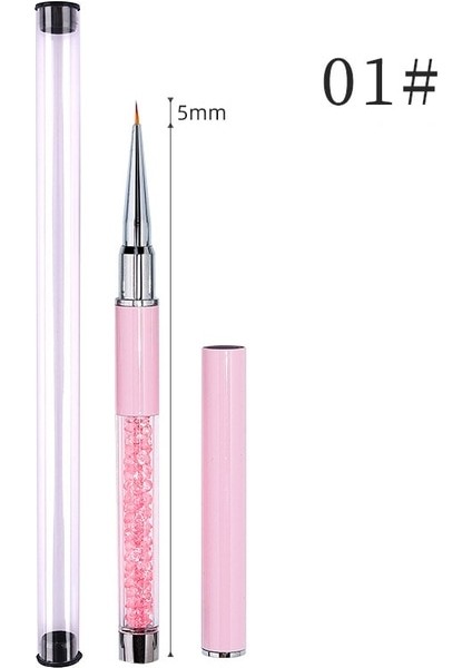 Style3-5mm Nail Art Liner Fırça Uv Jel Boyama Kalem Oyma Nail Art Liner 3D Rhinestones Ultra-Ince Çizgi Çizim Kalem Fırça Manikür Araçları (Yurt Dışından)