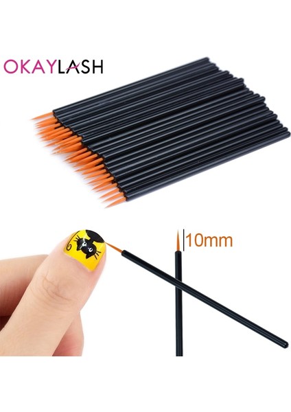 Eyeline Fırçaları Okaylash 50 Adet/grup Siyah Saplı Yeniden Kullanılabilir Jel Astar Tırnak Sanat Fırçaları Boyama Kalem Güzellik Makyaj Araçları (Yurt Dışından) fiyatları