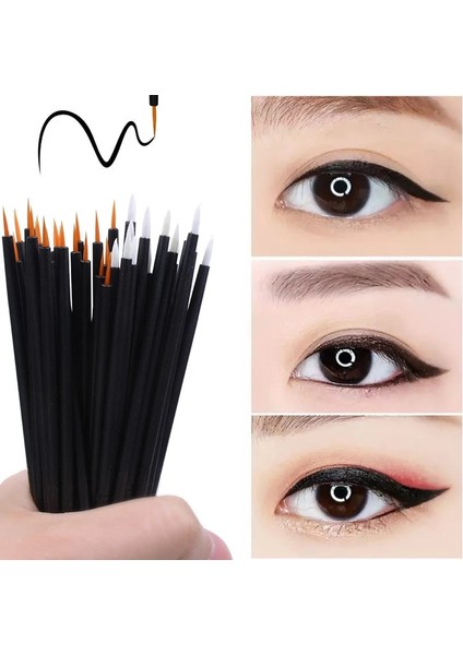 Eyeline Fırçaları Okaylash 50 Adet/grup Siyah Saplı Yeniden Kullanılabilir Jel Astar Tırnak Sanat Fırçaları Boyama Kalem Güzellik Makyaj Araçları (Yurt Dışından) fırsatları