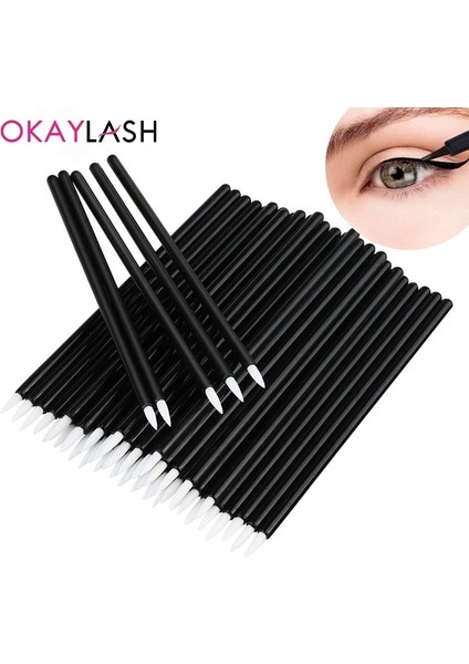 Eyeline Fırçaları Okaylash 50 Adet/grup Siyah Saplı Yeniden Kullanılabilir Jel Astar Tırnak Sanat Fırçaları Boyama Kalem Güzellik Makyaj Araçları (Yurt Dışından) indirimleri