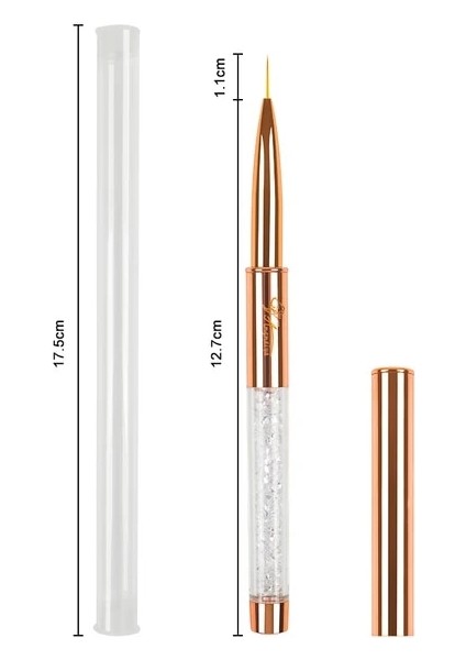11MM Bqan Gül Altın Uv Jel Tırnak Fırçası Astar Boyama Kalem Akrilik Çizim Fırçası Çivi Için Degrade Taklidi Kolu Tırnak Sanat Aracı (Yurt Dışından)