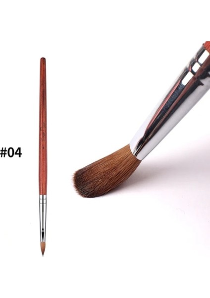 JB054-04 Kolinsky Akrilik Tırnak Fırçası Kırmızı Ahşap Saplı Tırnak Fırçaları Tırnak Resim Fırçası Uv Jel Uzatma Oluşturucu Çivi Kalem Manikür Aracı (Yurt Dışından)
