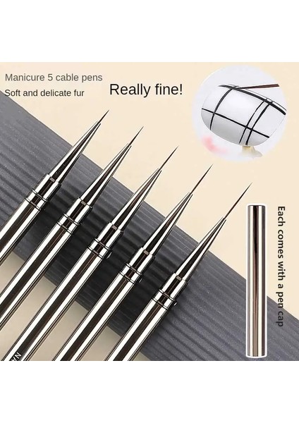 B02 1 Adet Akrilik Fransız Şerit Tırnak Sanat Astar Fırça Seti 3D Ipuçları Manikür Ultra-Ince Çizgi Çizim Kalem Uv Jel Fırçalar Boyama Aracı (Yurt Dışından) fırsatları