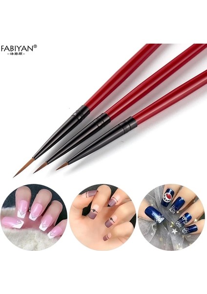 15 Adet Siyah 3 Adet Tırnak Sanat Astar Şerit Fırça Kalem Çiçek Boyama Çizim Görüntü Akrilik Uv Jel Lehçe Manikür 3D Ipuçları Tasarım Araçları Dıy Set (Yurt Dışından)
