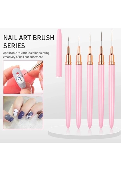 Style3-7mm Nail Art Liner Fırçalar Akrilik Fransız Şerit Nail Art Liner Fırça Uv Jel Uzatma Tırnak Boyama Çizim Fırçaları Manikür Araçları (Yurt Dışından) fiyatları