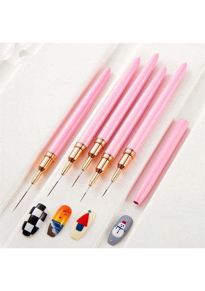 Style3-7mm Nail Art Liner Fırçalar Akrilik Fransız Şerit Nail Art Liner Fırça Uv Jel Uzatma Tırnak Boyama Çizim Fırçaları Manikür Araçları (Yurt Dışından) indirimleri