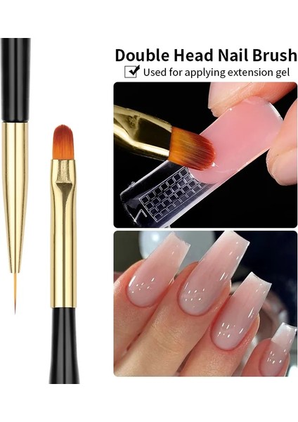 Set-6 3 Adet Akrilik Fransız Şerit Nail Art Liner Fırça Seti 3D Ipuçları Manikür Ultra-Ince Çizgi Çizim Kalem Uv Jel Fırçalar Boyama Araçları (Yurt Dışından)