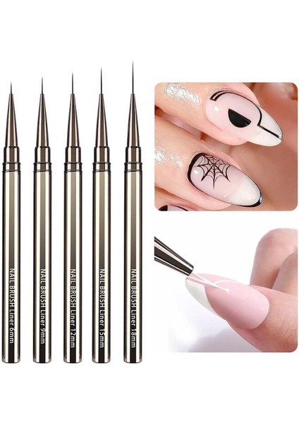 C01 1 Adet Akrilik Fransız Şerit Nail Art Liner Fırça Seti 3D Ipuçları Manikür Ultra-Ince Çizgi Çizim Kalem Uv Jel Fırçalar Boyama Aracı (Yurt Dışından) modelleri