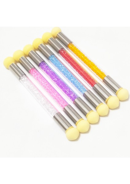 4 Kafalı 1 Kalem Bir Çift Kafa Degrade Tırnak Fırçası Glitter Toz Süngerler Süsleyen Kalem ile Değiştirin Sünger Silikon Damga Kafaları Tırnak Sanat Boyama (Yurt Dışından) modelleri