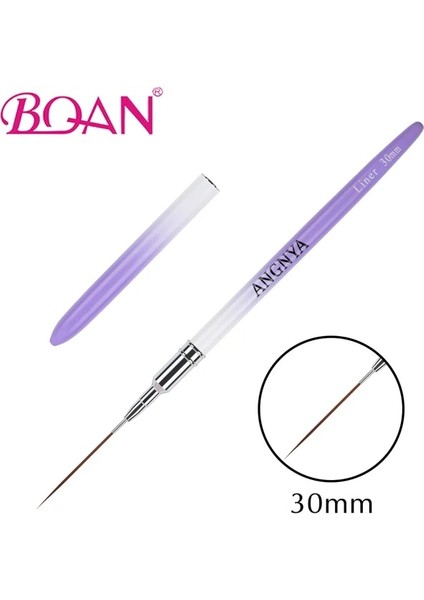 30MM Bqan 1 Adet Kolinsky Nail Art Astar Boyama Çizim Fırça Kalem Manikür Tırnak Sanat Aracı Jel Parlatma Kalemi Tırnak Sıvı Toz Araçları (Yurt Dışından)