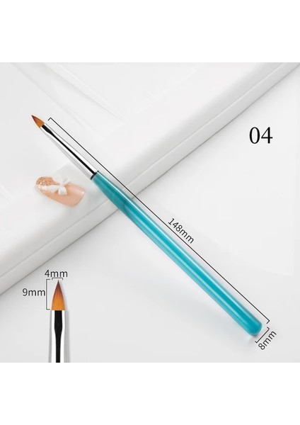 Q52268-4 1 Adet Çift Uçlu Tırnak Sanat Fırçaları Akrilik Uv Jel Uzatma Oluşturucu Çiçek Boyama Kalem Fırça Sökücü Spatula Sopa Manikür Araçları (Yurt Dışından)