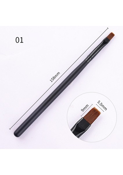 C01 1 Adet Astar Tırnak Sanat Akrilik Sıvı Toz Oyma Uv Jel Uzatma Boyama Fırçası Hatları Astar Cetvel Kalemi Manikür Araçları (Yurt Dışından)