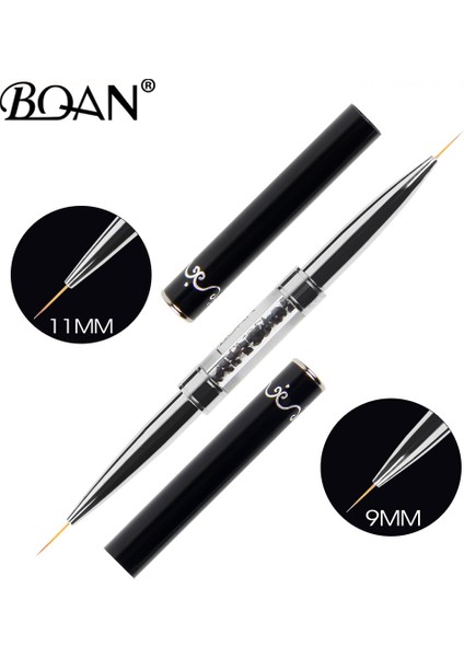 9mm 11MM Bqan Siyah Çift Kafa Kristal Saplı 9MM11MM Çizim Fırçası Astar Fırça Boyama Kalem Jel Lehçe Kristal Tırnak Sanat Manikür Araçları (Yurt Dışından) fiyatları