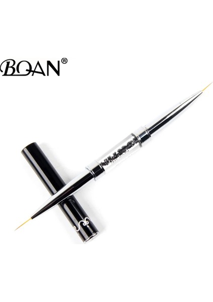 9mm 11MM Bqan Siyah Çift Kafa Kristal Saplı 9MM11MM Çizim Fırçası Astar Fırça Boyama Kalem Jel Lehçe Kristal Tırnak Sanat Manikür Araçları (Yurt Dışından) fırsatları