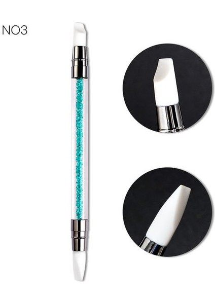 S00203 6 Renk Çift Uçlu Nail Art Silikon Heykel Kalem 3D Oyma Dıy Glitter Toz Sıvı Manikür Süsleyen Fırça Tırnak Ipuçları Aracı (Yurt Dışından)
