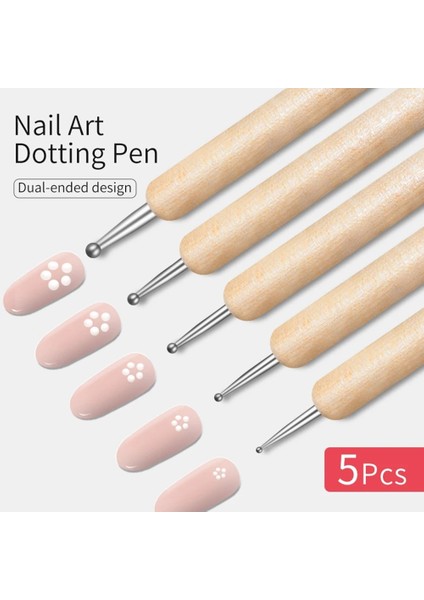 G 5 Adet Çift Uçlu Tırnak Resim Fırçası 2 Yollu Uv Jel Astar Süsleyen Çiçek Çizim Boyama Kalem Dıy Manikür Tasarımları Aracı Set (Yurt Dışından) indirimleri