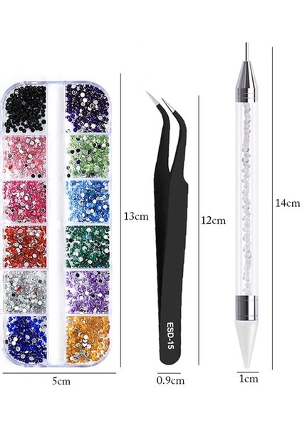 06 1 Adet Çivi Sanat Çift Kafaları Akrilik Metal Süsleyen Balmumu Kalem Rhinestones Mücevher Seçici Kristal Toplama Çıtçıt Noktacı Dıy Nokta Matkap Araçları (Yurt Dışından)